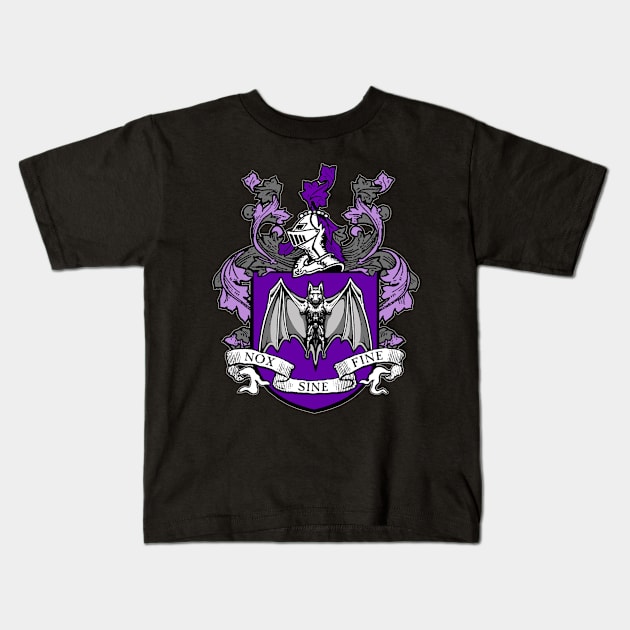 Bat Crest (Purple) Kids T-Shirt by artofadornment